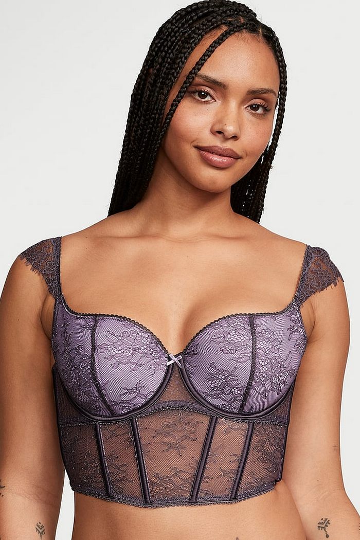 Кружевной комплект с корсетом 388461522 violet