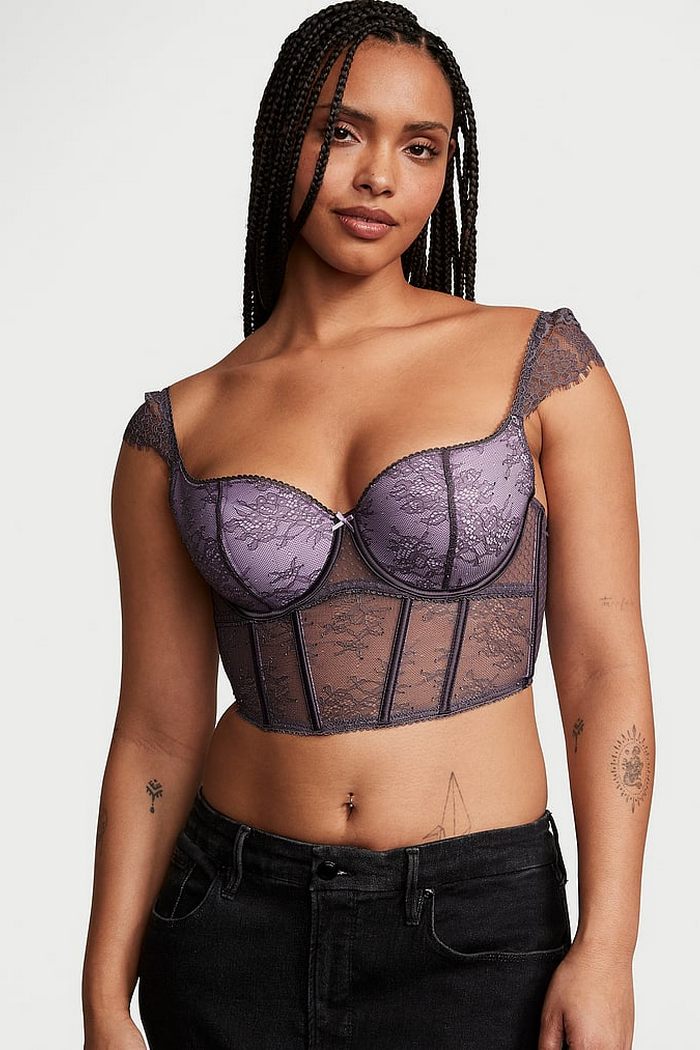 Кружевной комплект с корсетом 388461522 violet