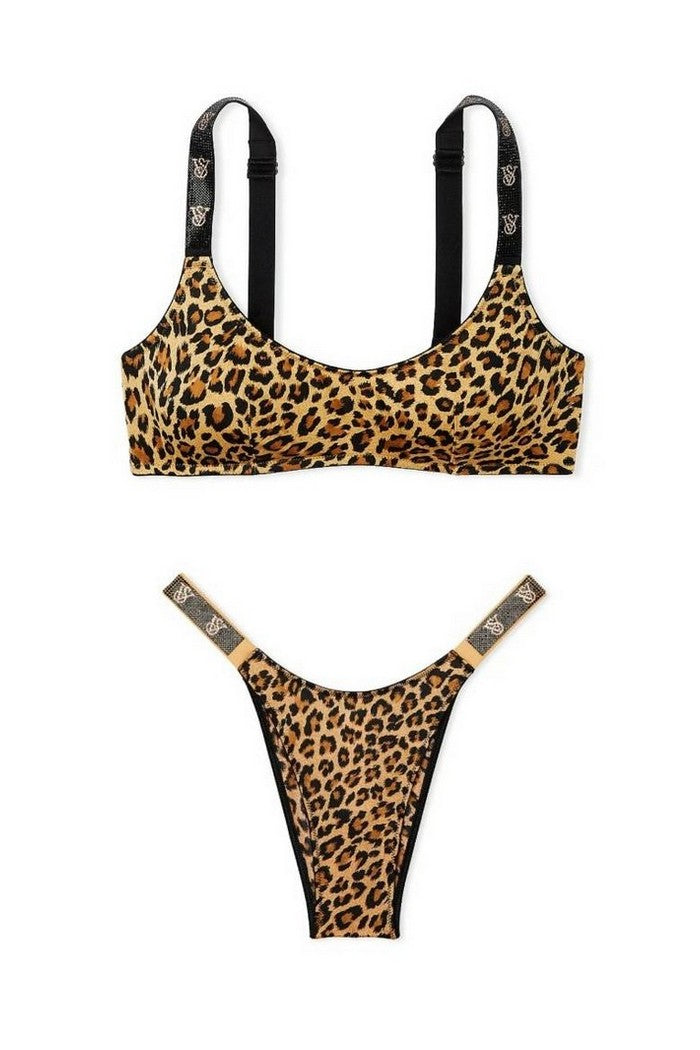 Комплект белья со стразами 489828648 leopard