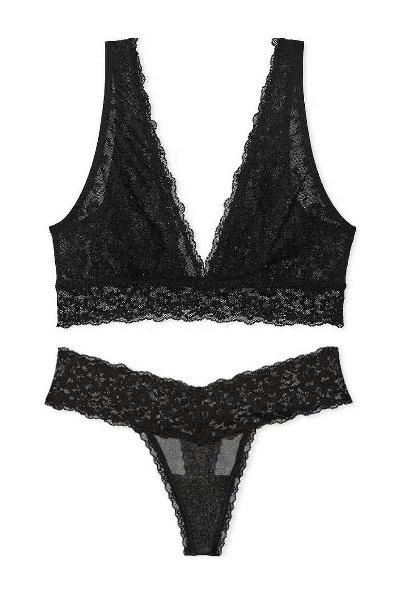 Кружевной комплект с люрексом 499181655 black