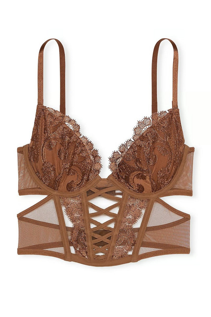 Комплект с кружевной вышивкой 520085742 brown