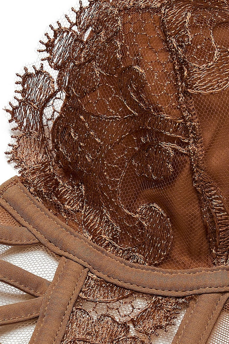 Комплект с кружевной вышивкой 520085742 brown