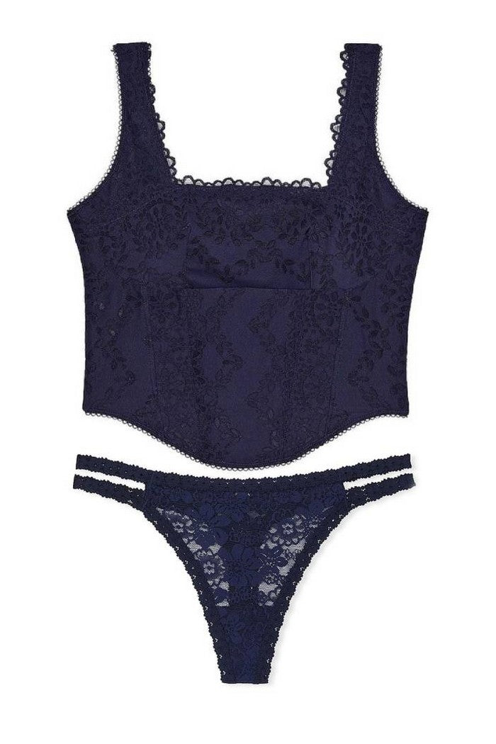 Кружевной комплект с корсетом 549881878 blue