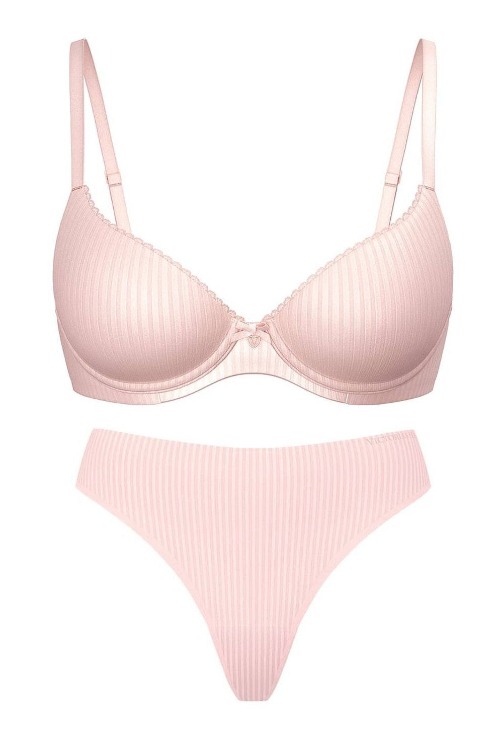 Комплект білизни в смужку 595521073 rose Victoria`s Secret