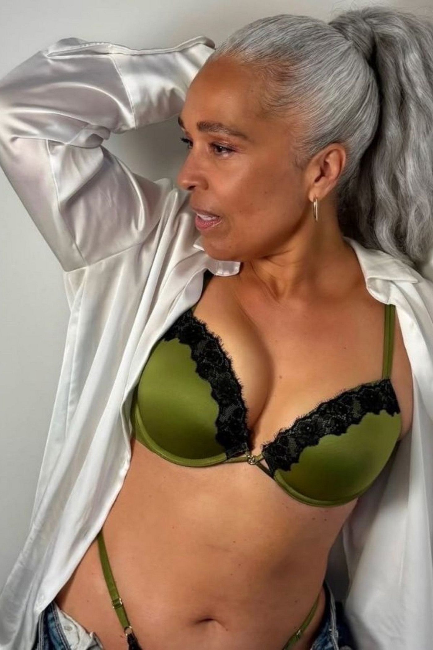 Атласный комплект пуш-ап 597759766 green