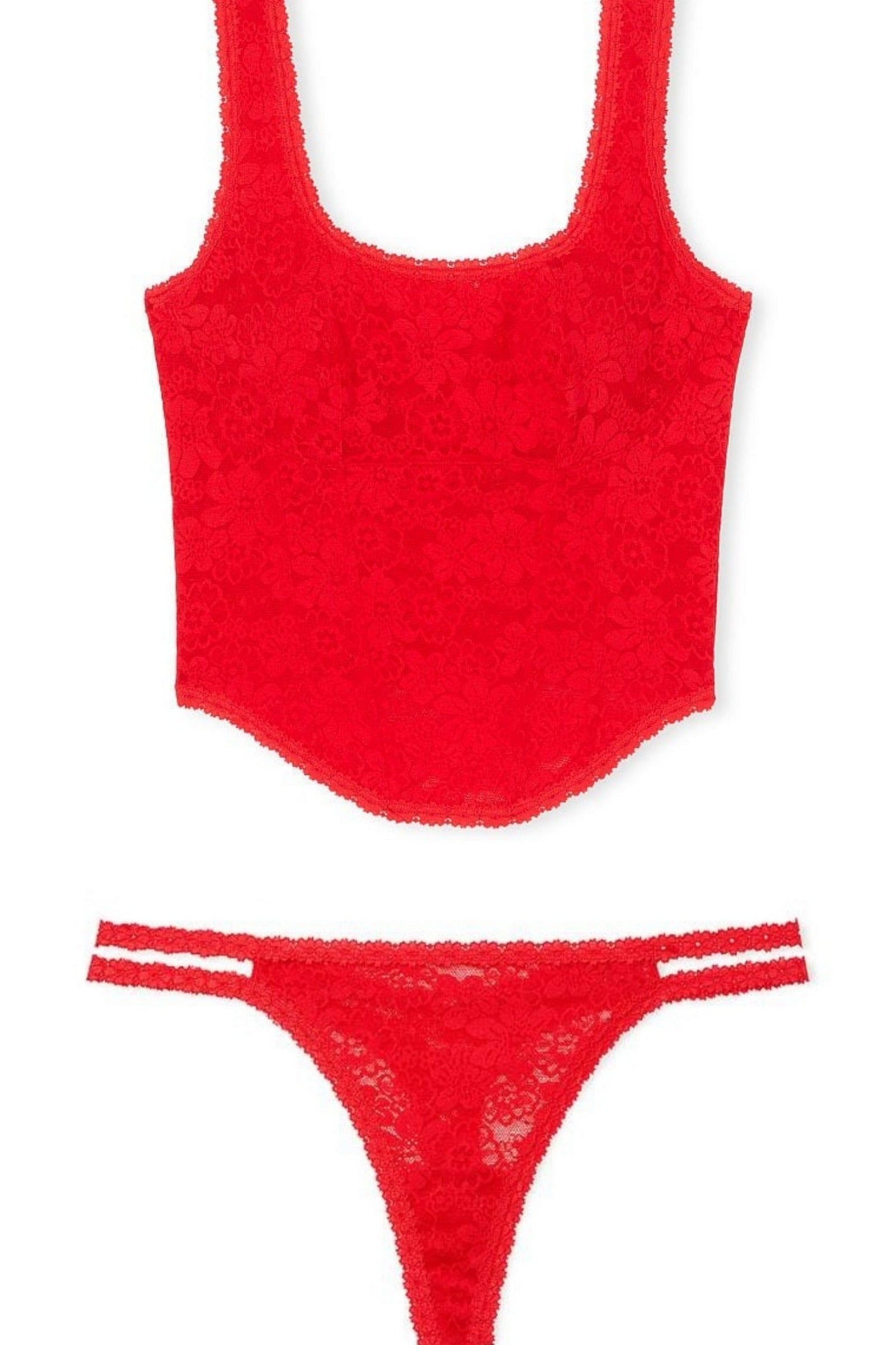 Кружевной комплект с корсетом 60699730 red