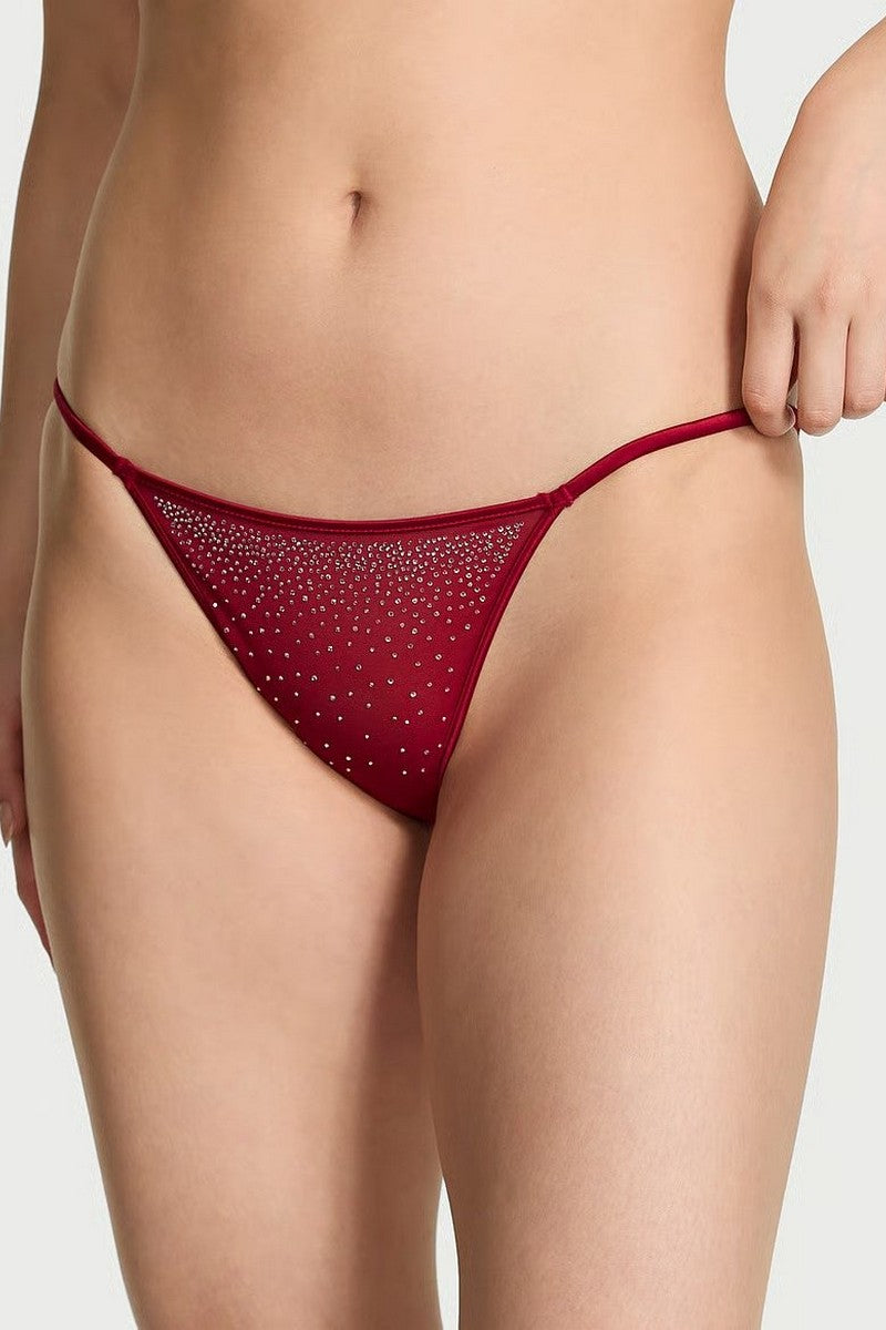 Комплект білизни зі стразами 656994722 red Victoria`s Secret трусики