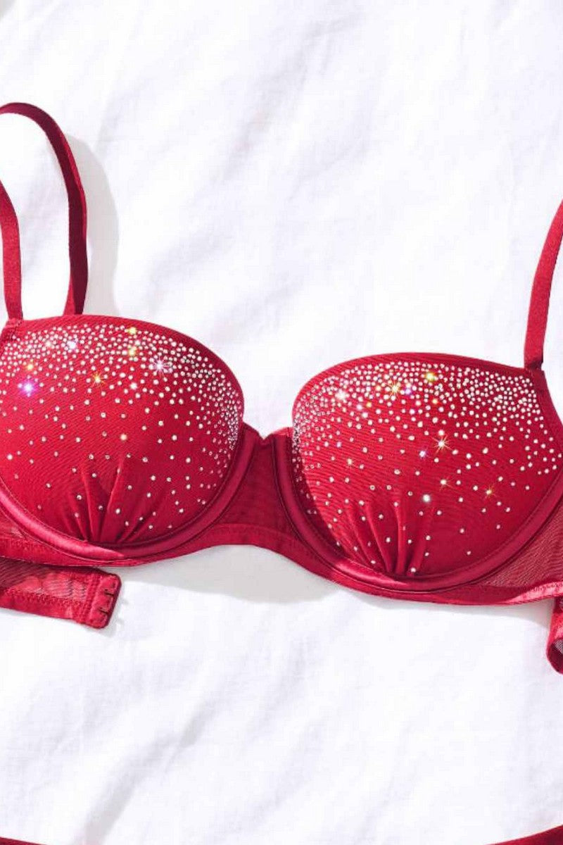 Комплект білизни зі стразами 656994722 red Victoria`s Secret