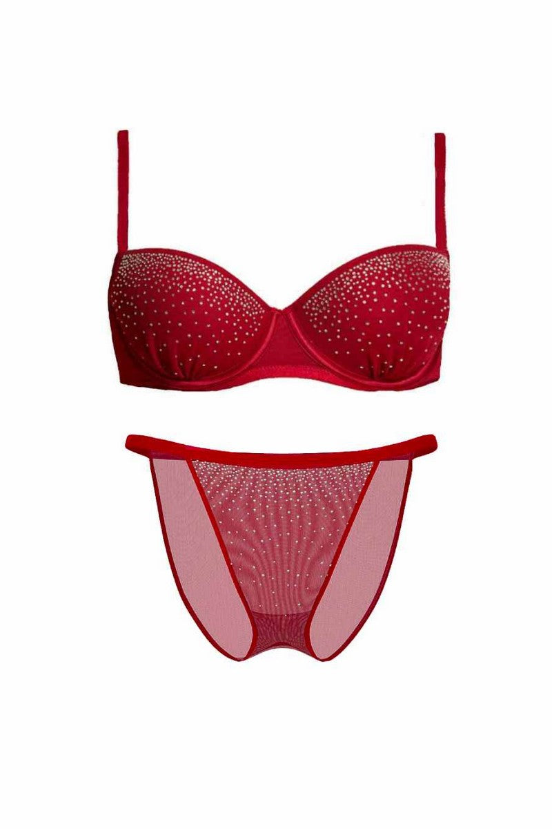 Комплект білизни зі стразами 656994722 red Victoria`s Secret