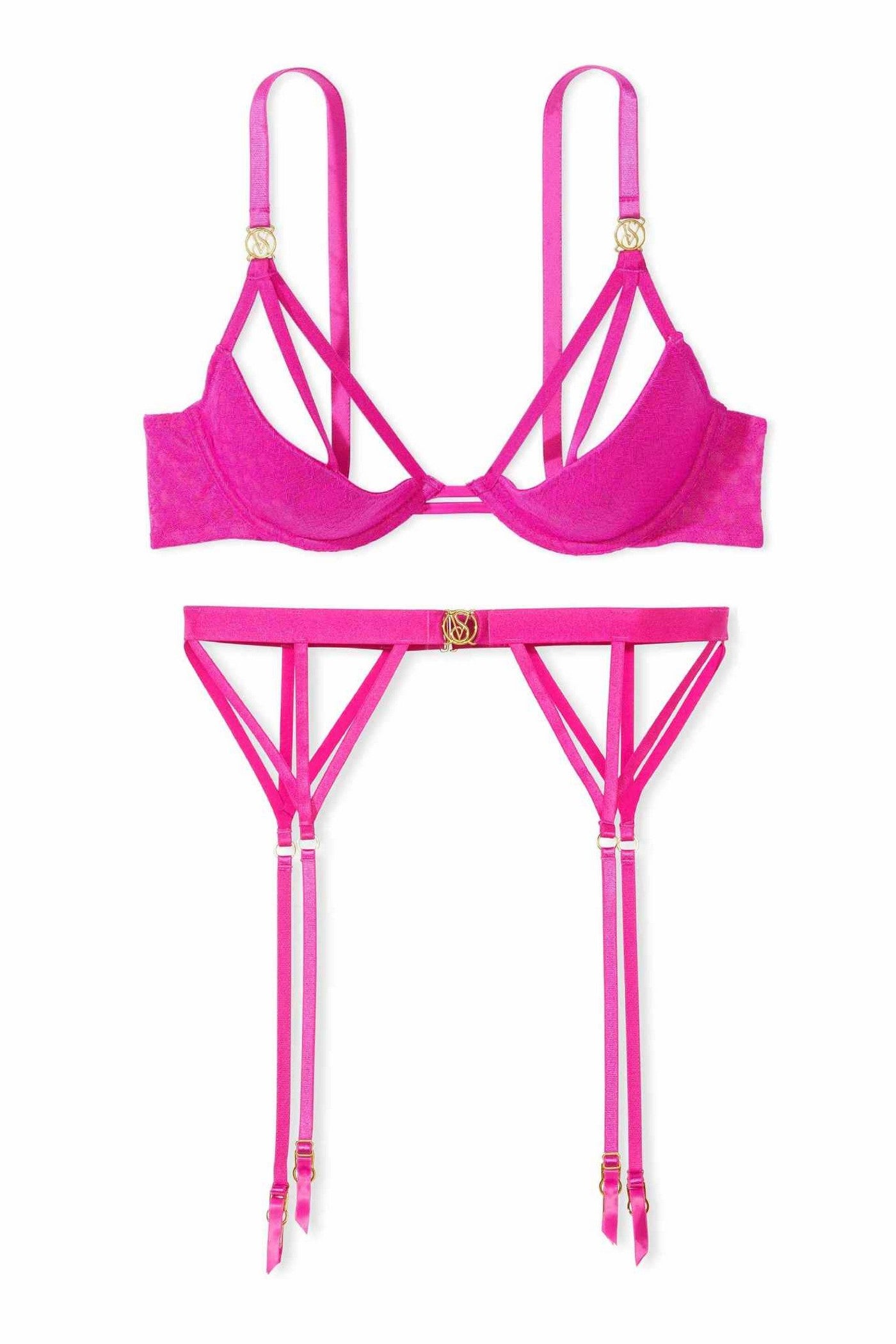 Відкритий бюстгальтер + пояс 749992845 pink Victoria`s Secret