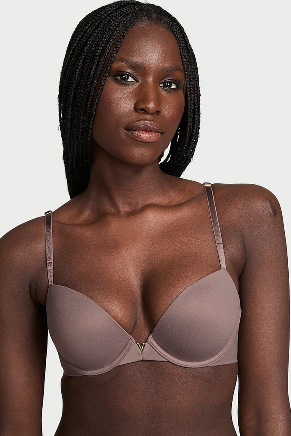 Гладкий комплект пуш-ап 759628913 cacao Victoria`s Secret бюстгальтер