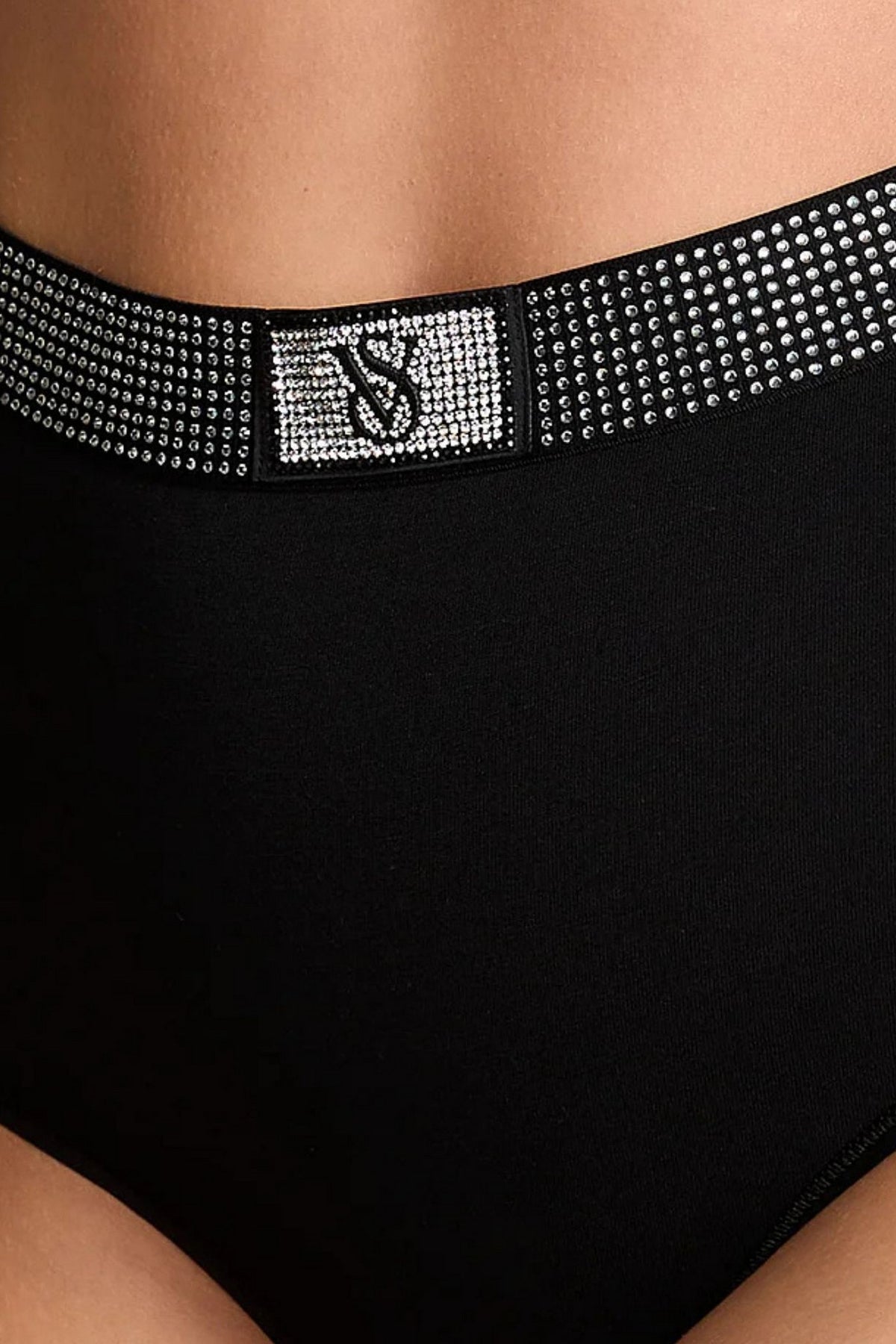 Комплект білизни зі стразами 76206689 Black Victoria`s Secret