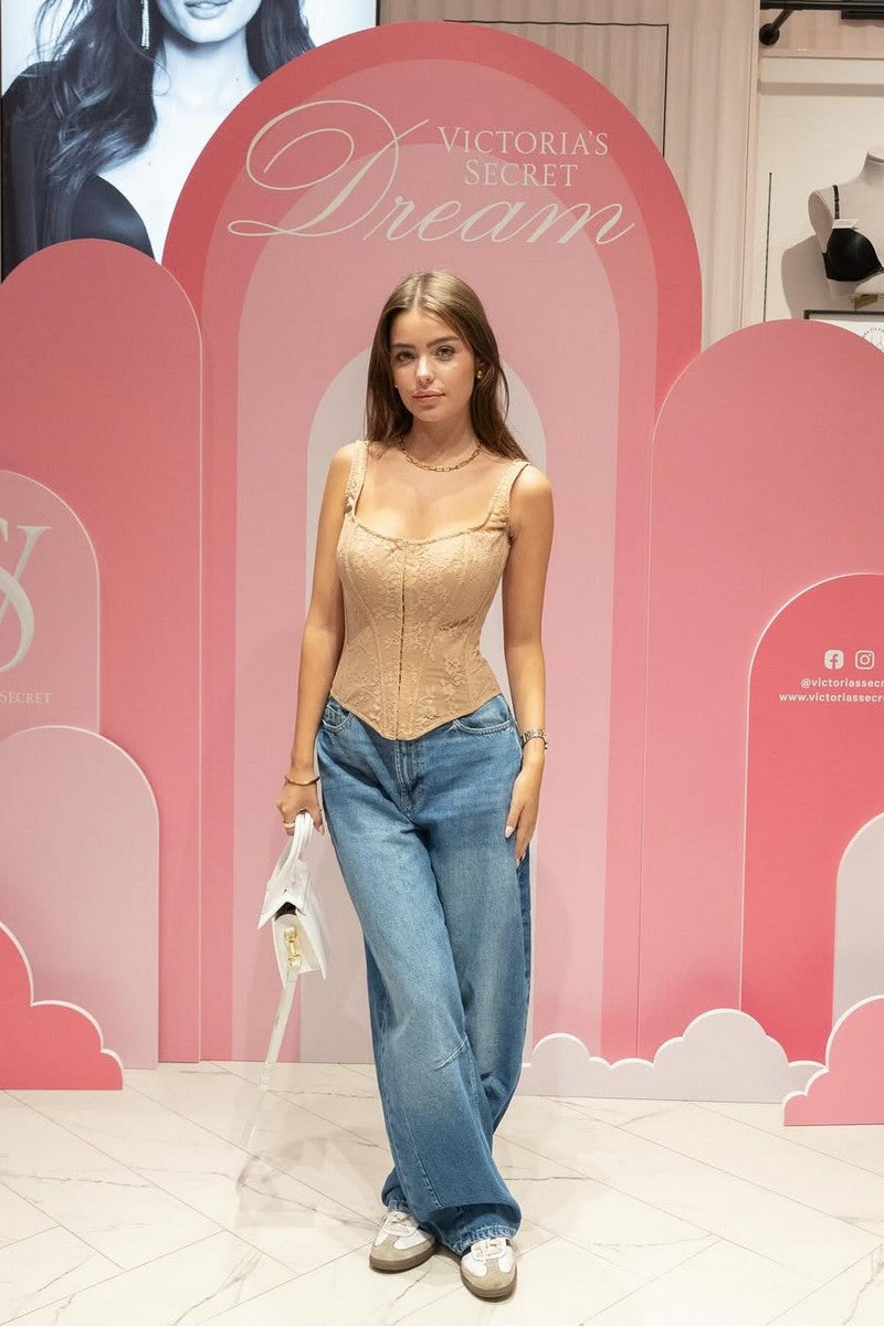 Кружевной комплект с корсетом 802608477 beige