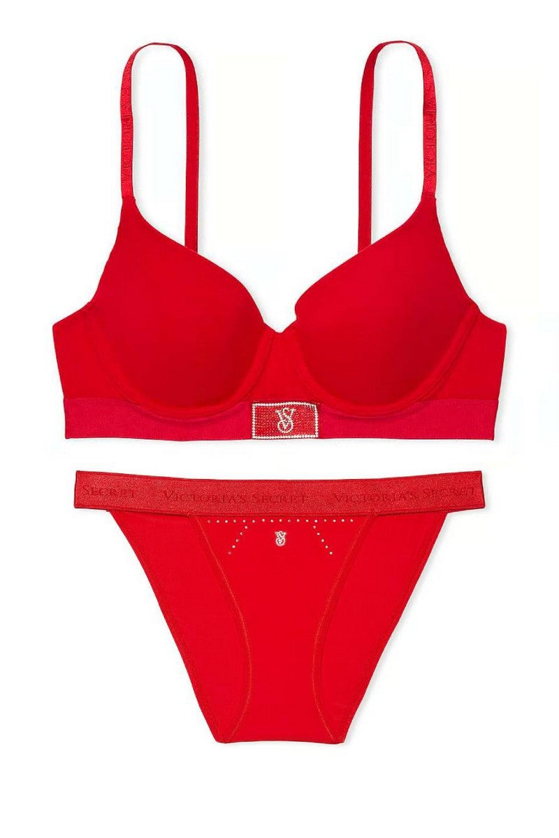 Комплект белья со стразами 869614223 red