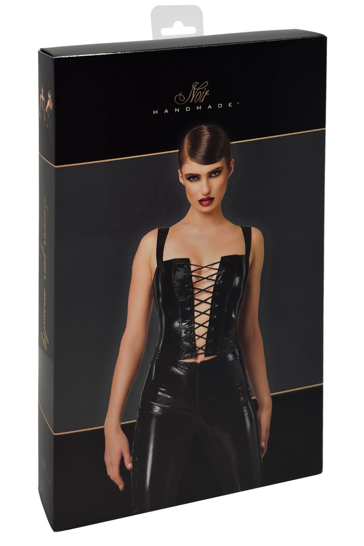 Корсет із шнурівкою F379 Dominate Frontbind Noir Handmade