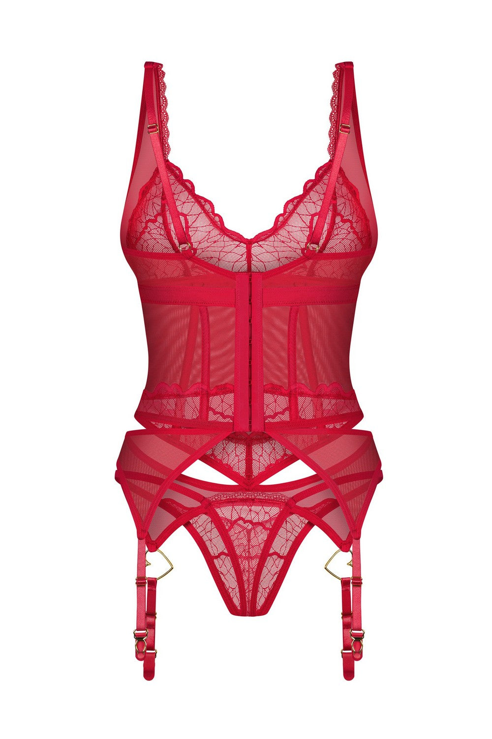 Корсет с пажами для чулок Cupide Desir red