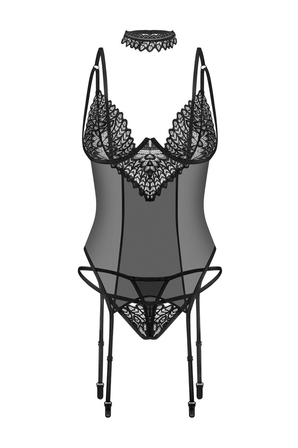 Напівпрозорий корсет з мікросітки Donarella black