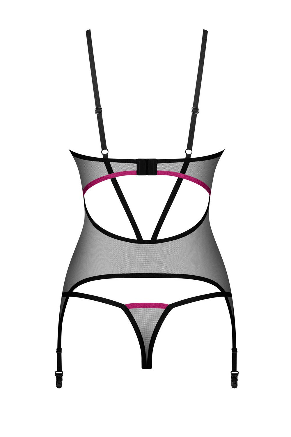 Прозрачный корсет с пажами Novenes black