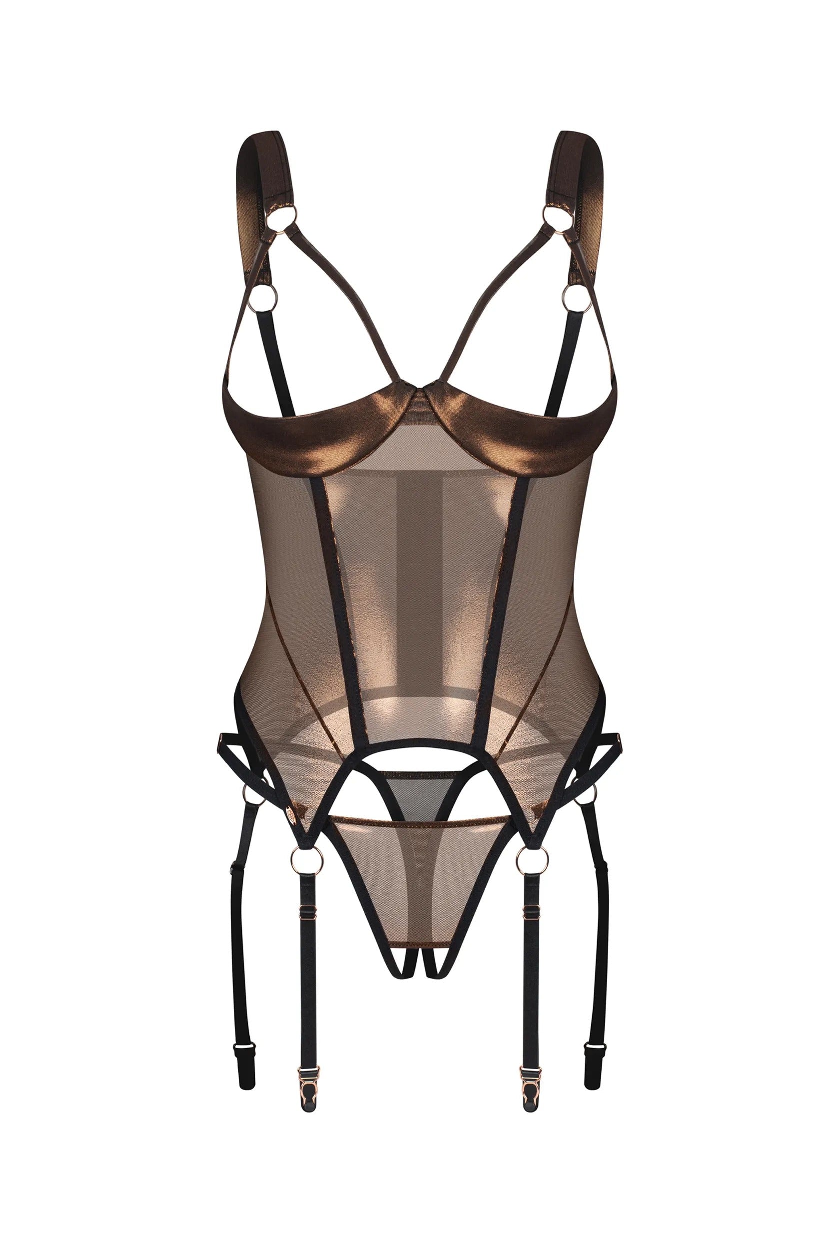 Корсет з відкритими грудьми Soranna gold/black
