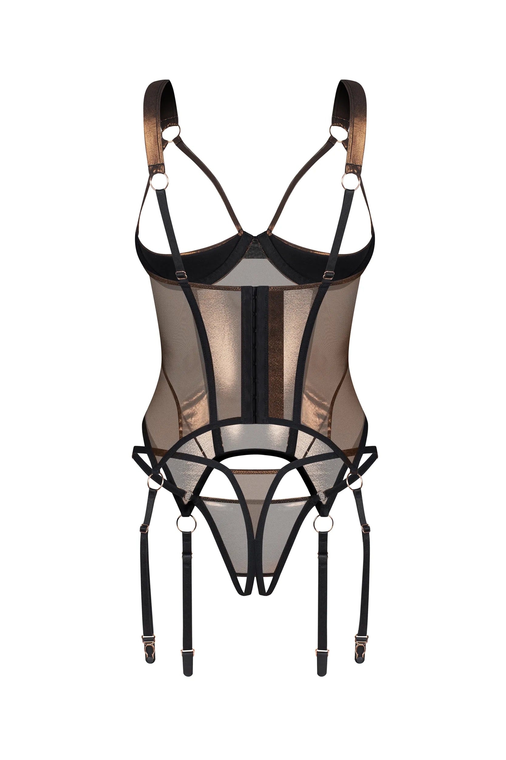 Корсет з відкритими грудьми Soranna gold/black