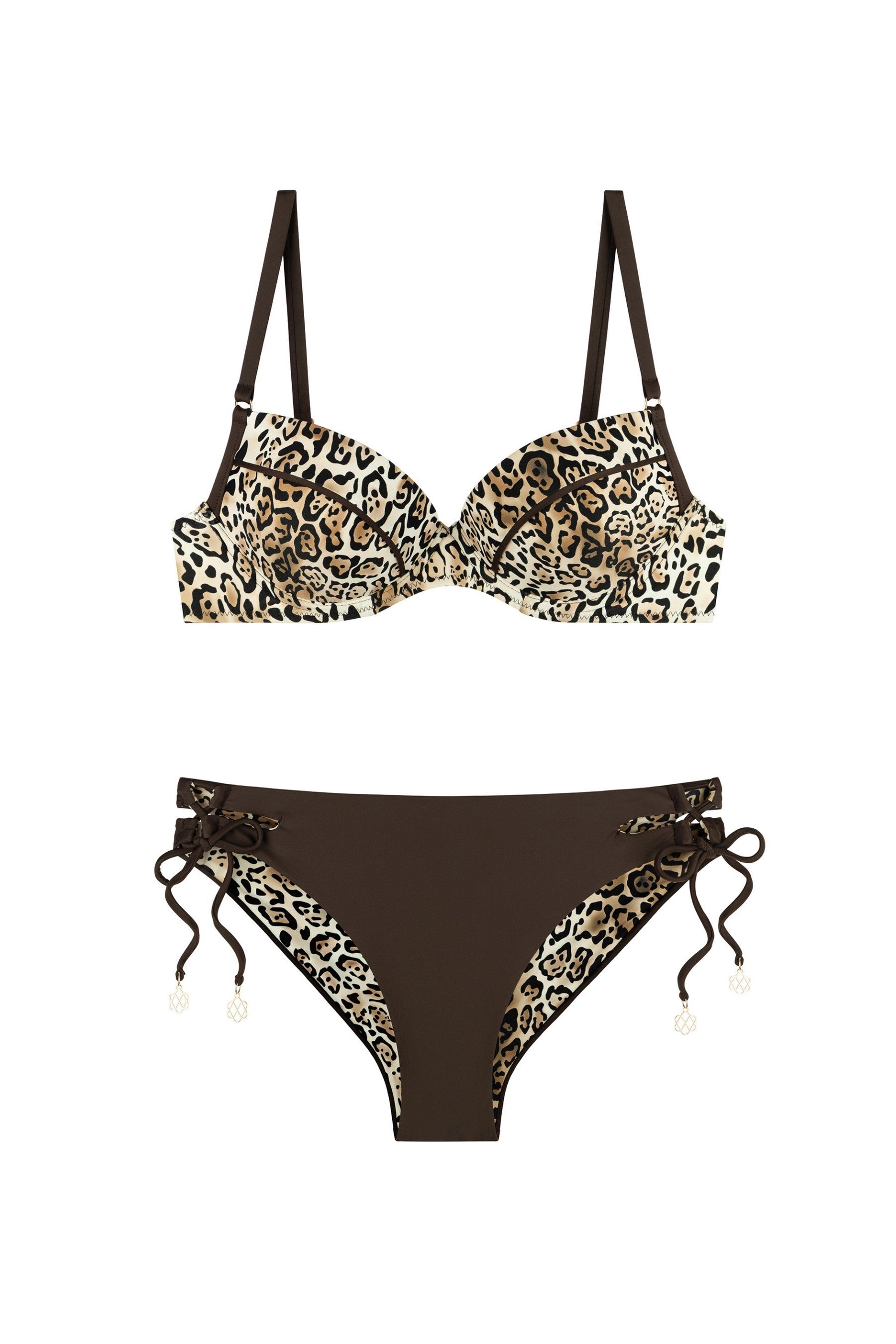 Раздельный купальник пуш-ап 951-009/951-228-1 995/15 chocolate