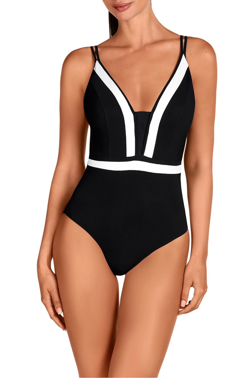 Суцільний купальник з корекцією 1690 black/white