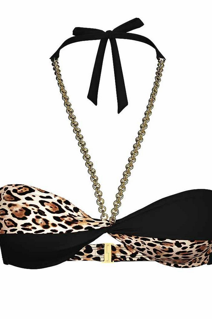 Роздільний купальник бандо 161361853 black/leopard Victoria`s Secret