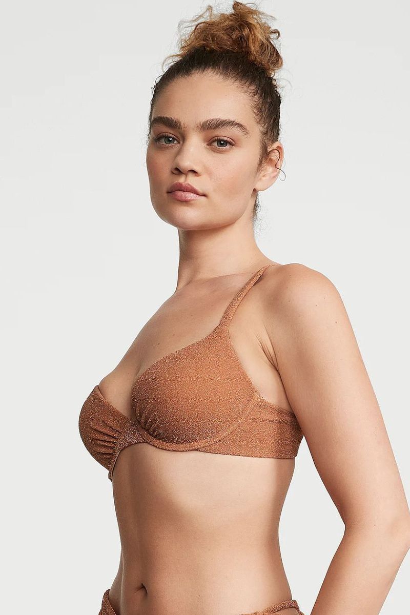 Купальник бикини с люрексом 218505797 brown