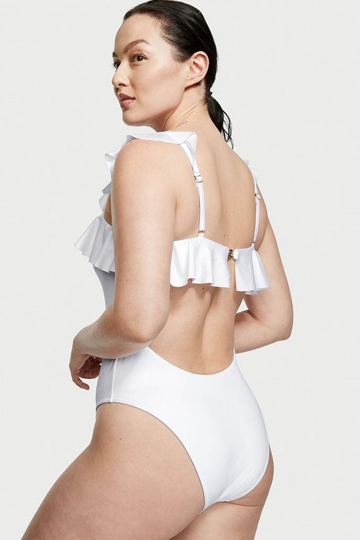 Сдельный купальник с рюшами 58645205