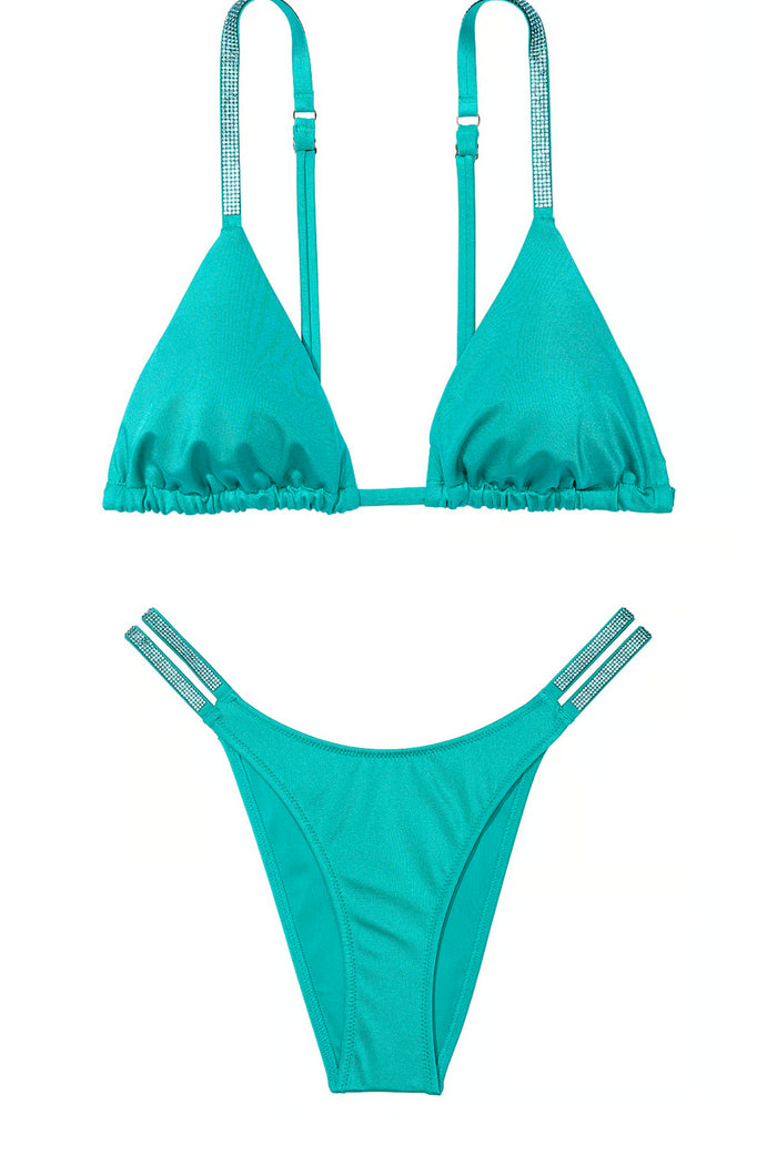 Раздельный купальник со стразами 634891769 green