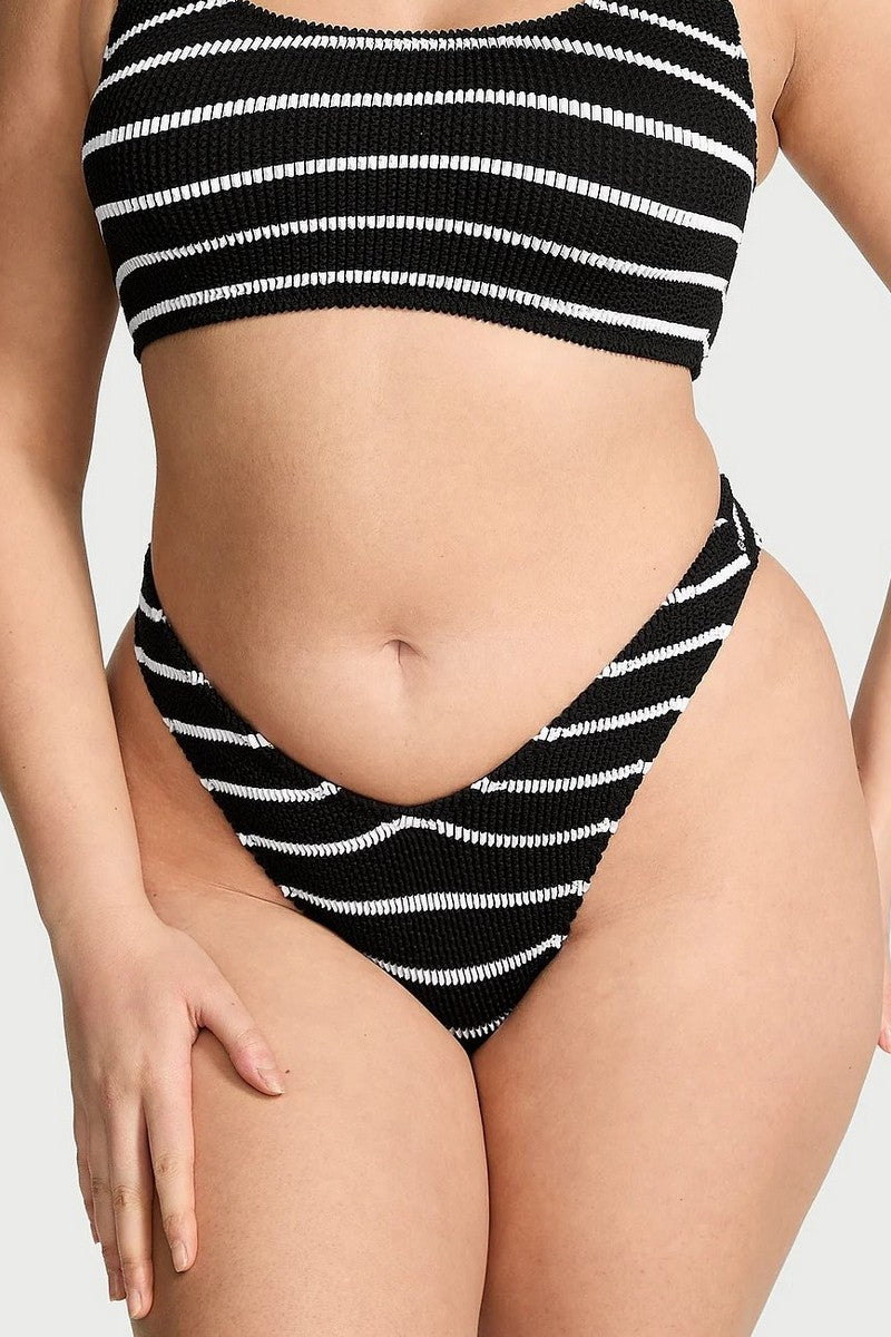 Роздільний купальник у рубчик 9934611 black/white Victoria`s Secret