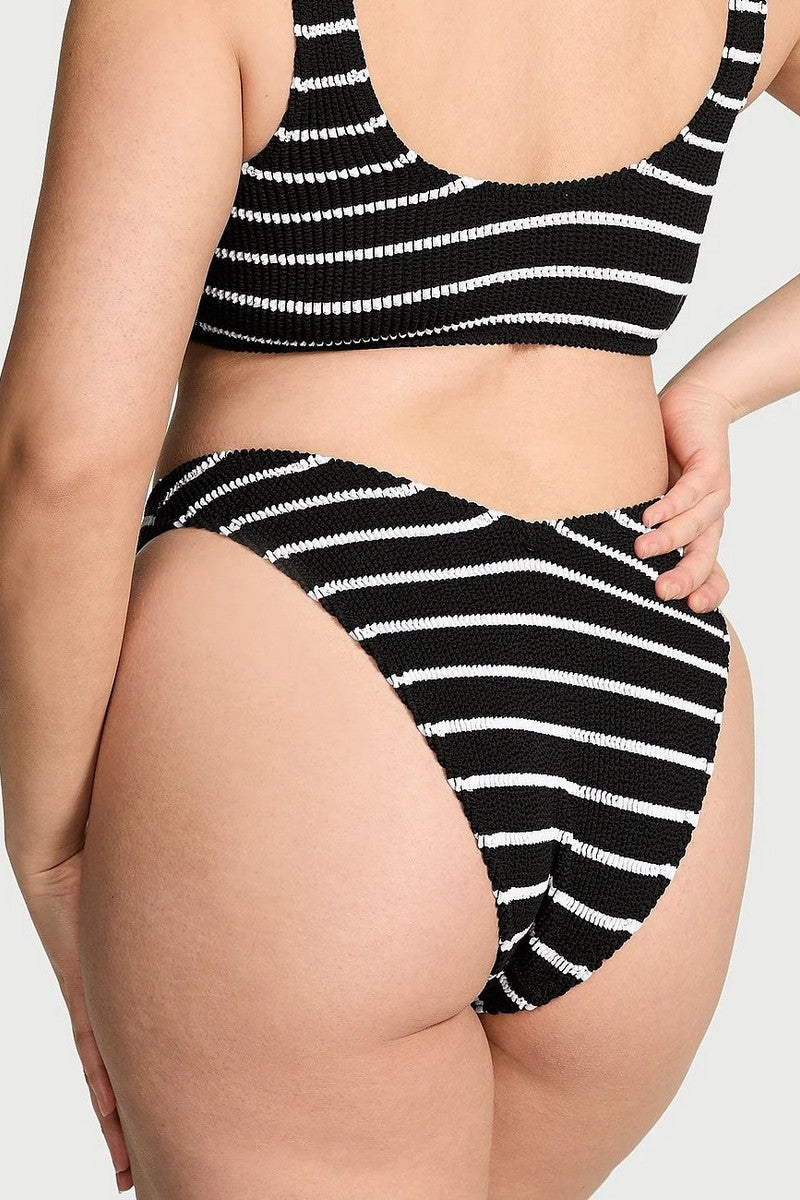 Роздільний купальник у рубчик 9934611 black/white Victoria`s Secret
