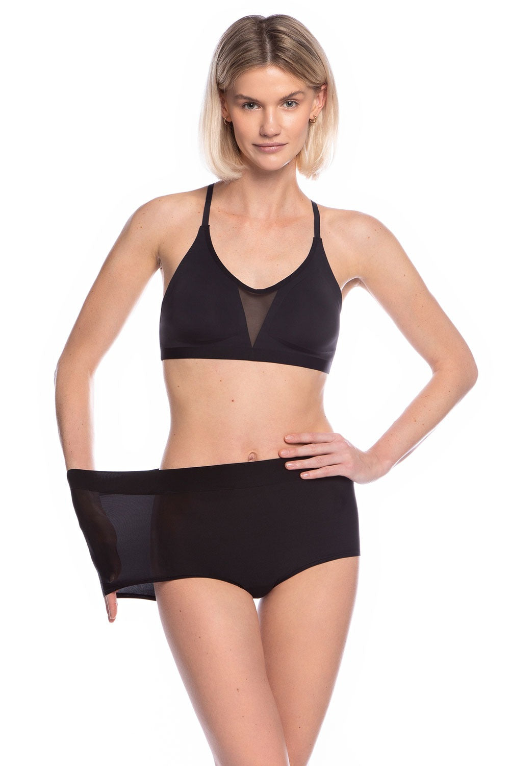 Эластичные высокие трусики-шорты FIT6000SZ-02 black