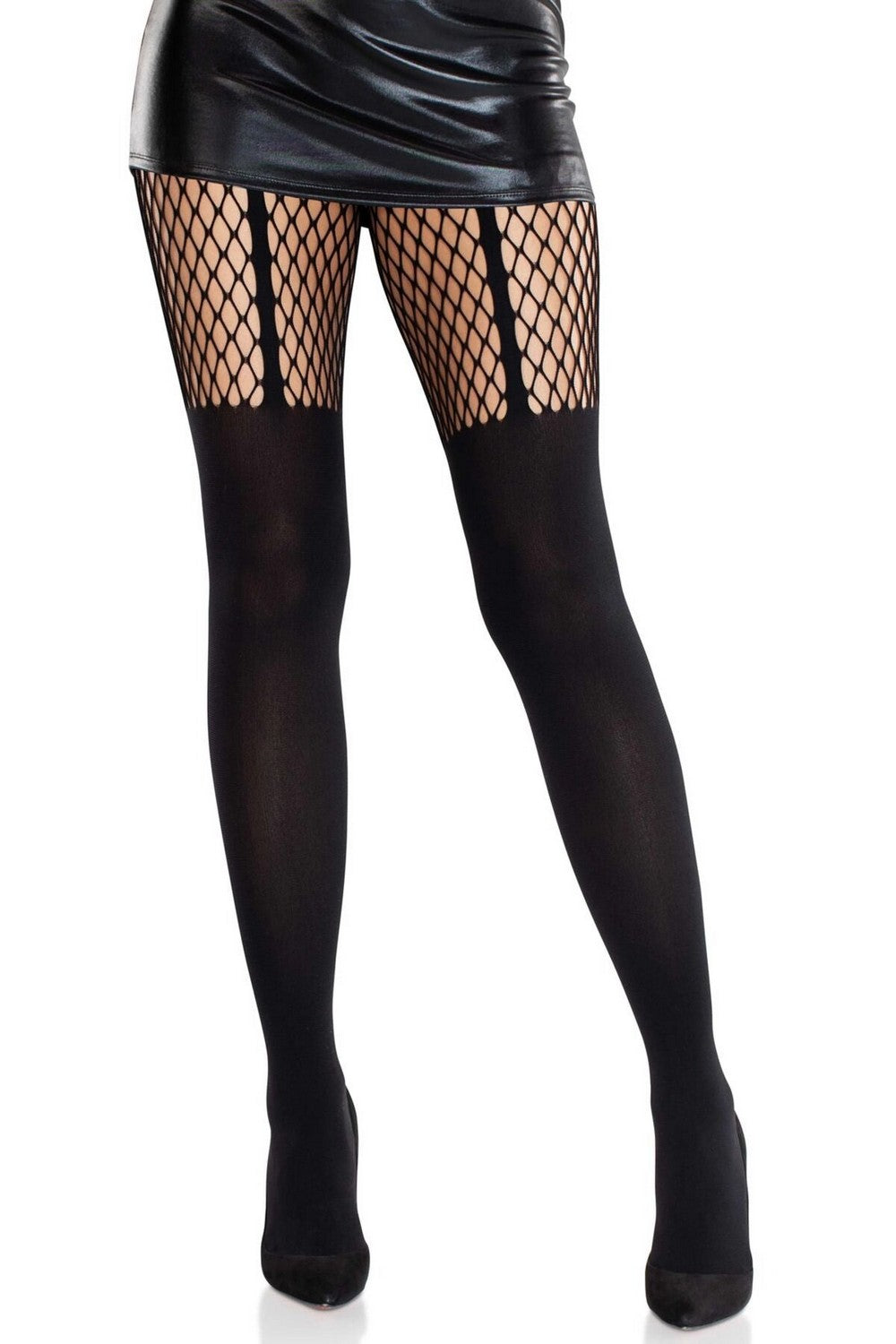 Колготки с имитацией чулок Garter Illusion Tights with Net Detail