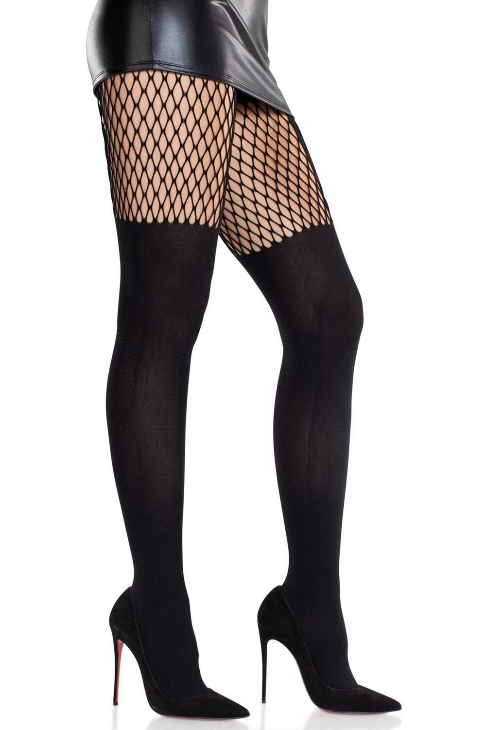 Колготки с имитацией чулок Garter Illusion Tights with Net Detail