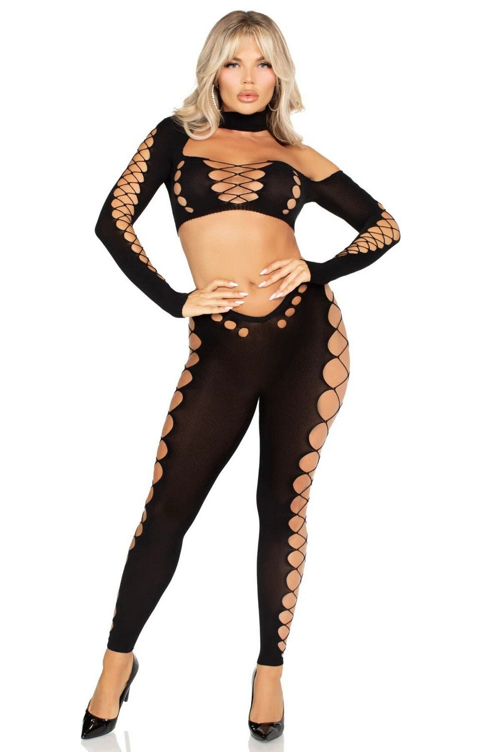 Комплект с вырезами Seamless Cut-Out Crop Top and Legging black