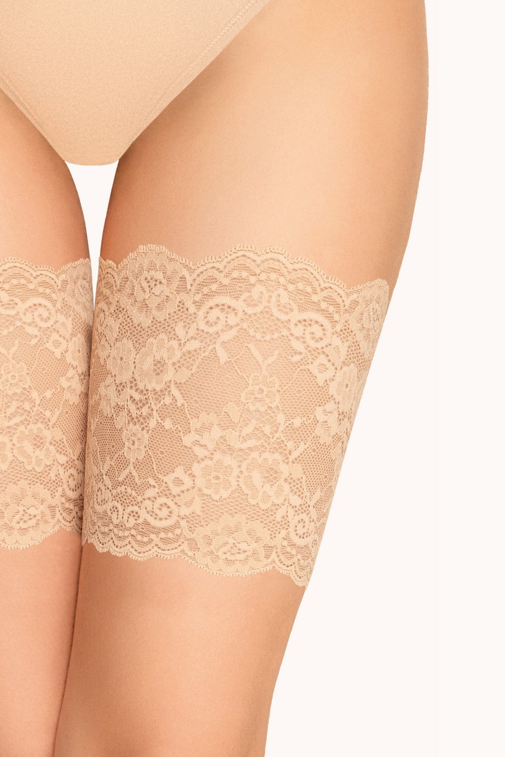 Кружевные бандалетки на бедра 170 Lace beige