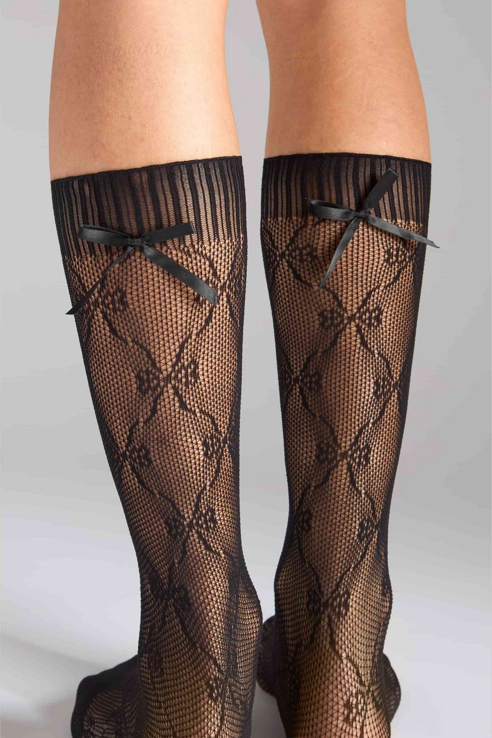 Ажурные гольфы G22 Socks Ajour Bow (2 пары) black