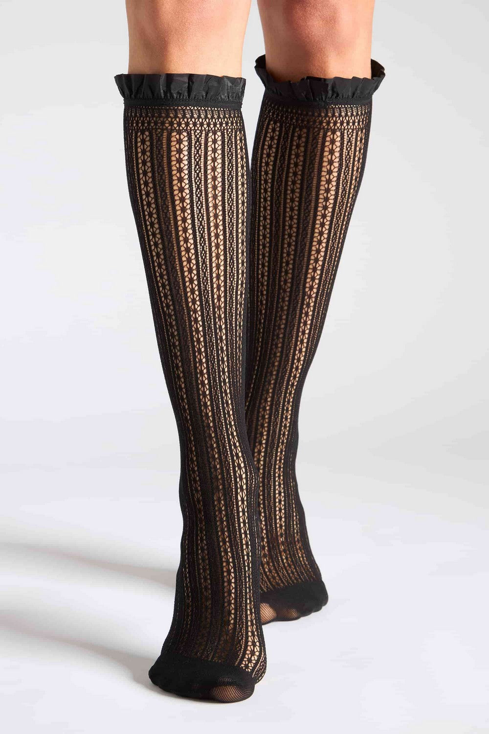 Ажурные гольфы G23 Knee High Ajour Bow (2 пары) black