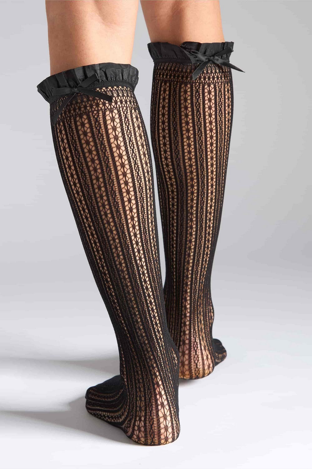 Ажурные гольфы G23 Knee High Ajour Bow (2 пары) black