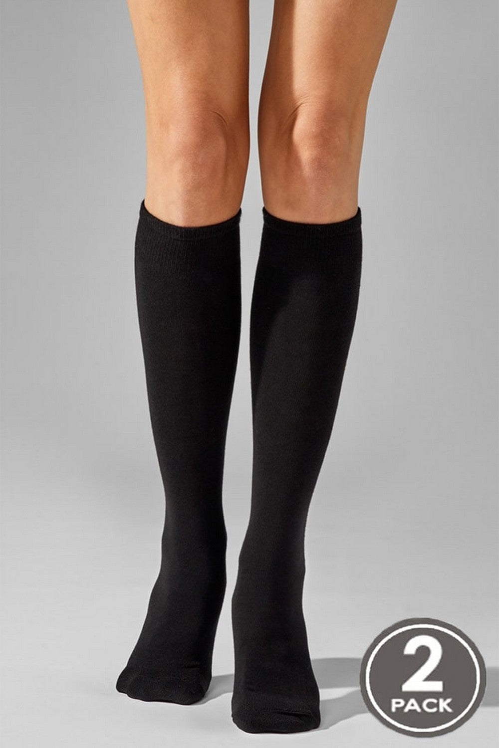 Хлопковые гольфы Knee high 108 120d (2 пары) black