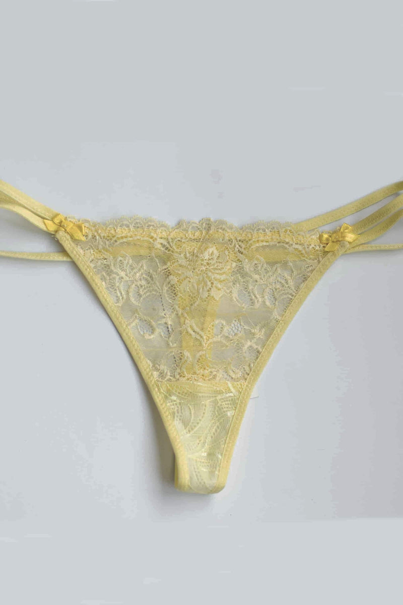 Кружевные трусики стринг String Lace L902 lemon