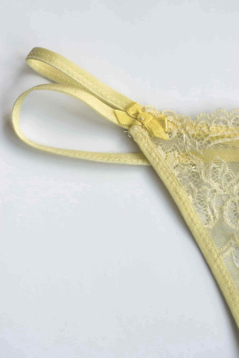 Кружевные трусики стринг String Lace L902 lemon