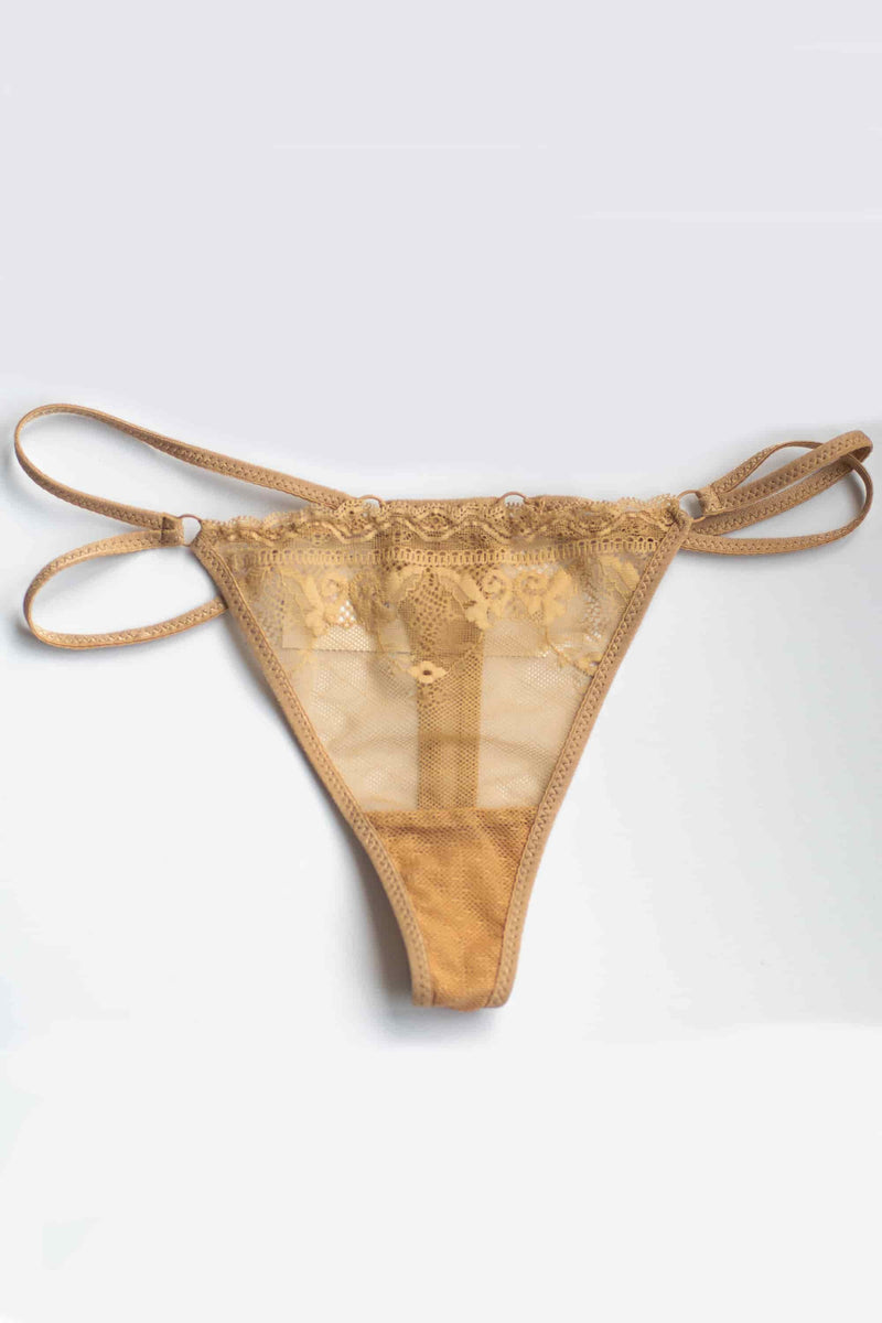 Кружевные трусики стринг String Lace L903 beige