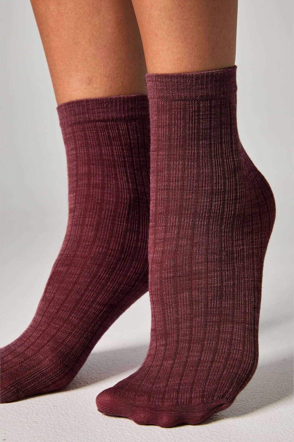 Вовняні шкарпетки W12 (2 шт.) burgund/lila Legs