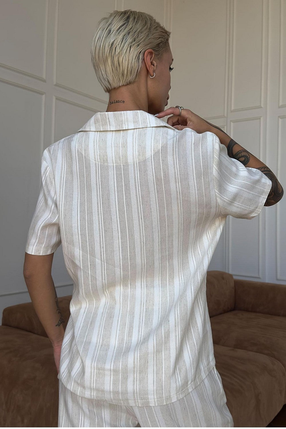 Пижамная блуза в полоску 1547/69014