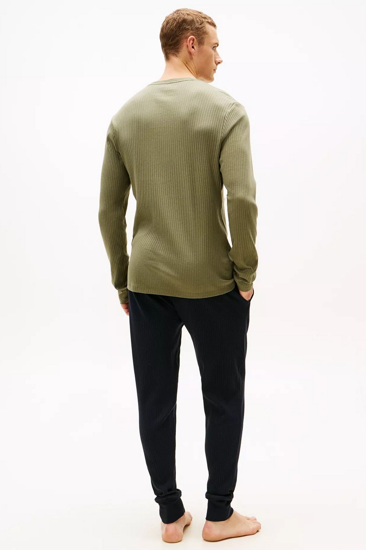 Чоловічий лонгслів 366300465 green Tommy Hilfiger спина