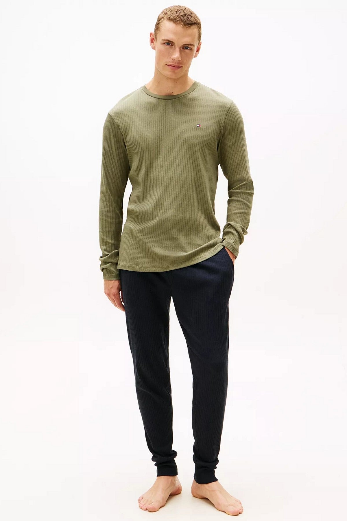 Чоловічий лонгслів 366300465 green Tommy Hilfiger