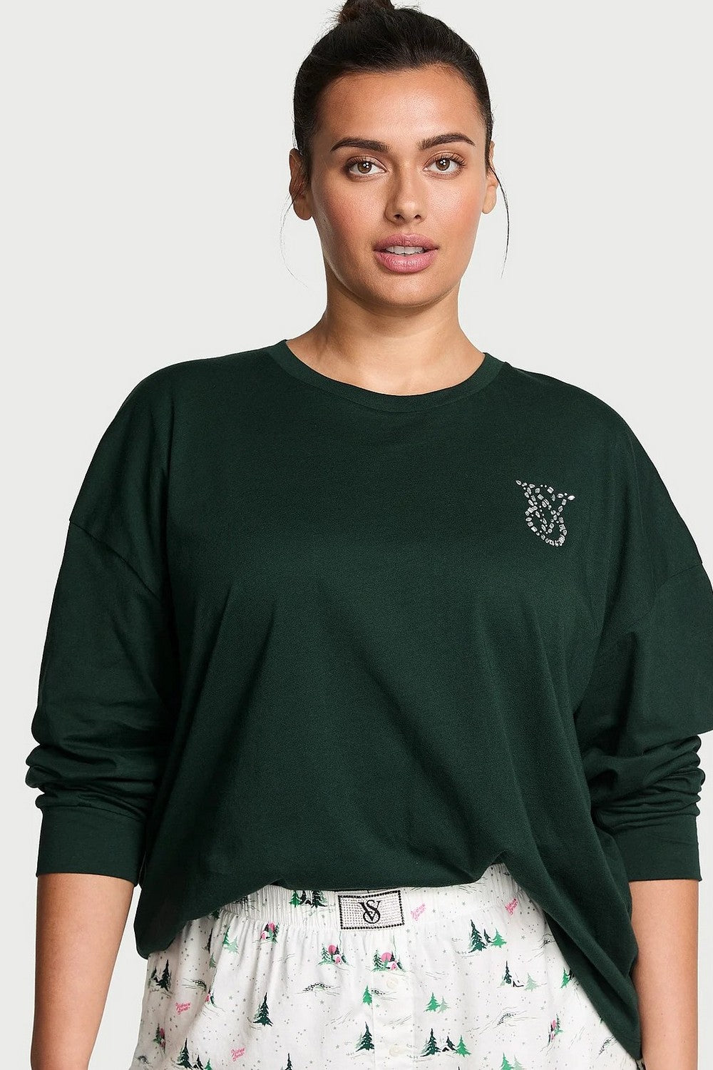 Домашній лонгслів 714626898 green Victoria`s Secret