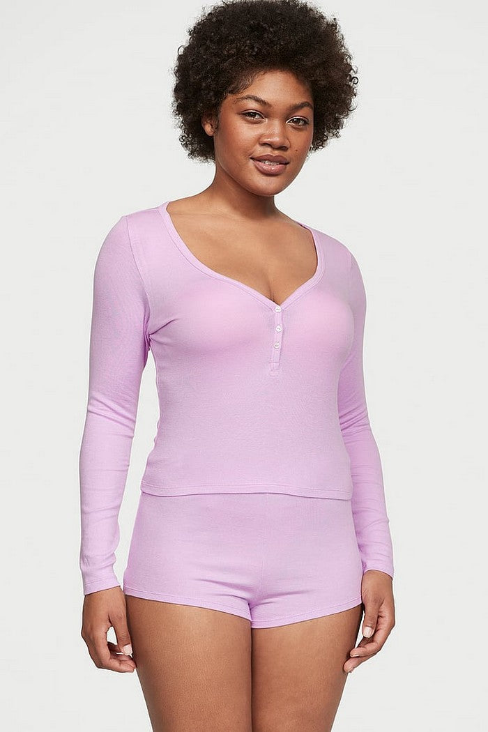 Домашний лонгслив в рубчик 851280407 lilac